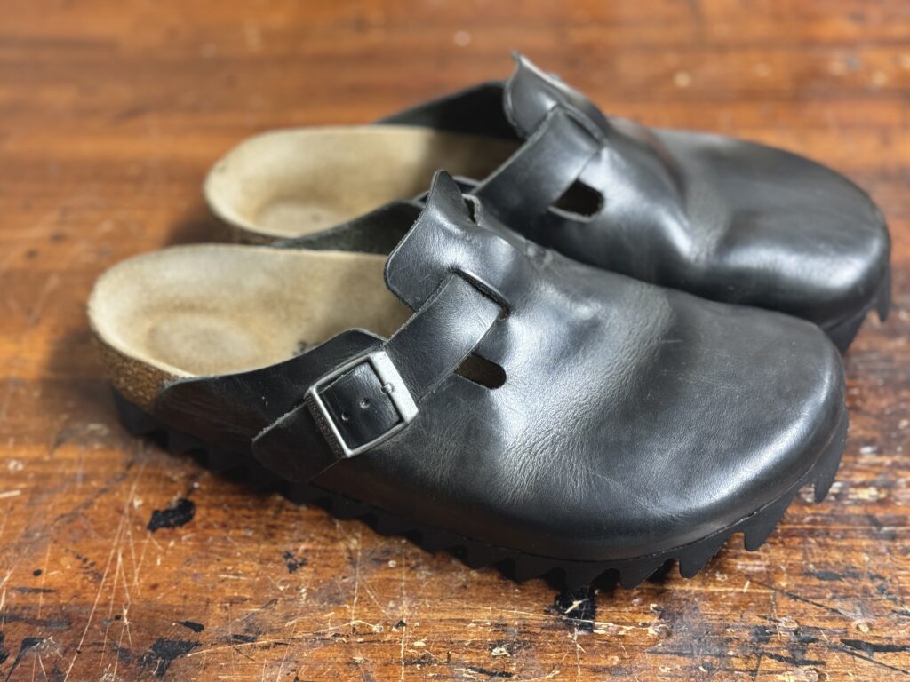 シャークソールに交換後のビルケンシュトック完成図(アッパー側から)