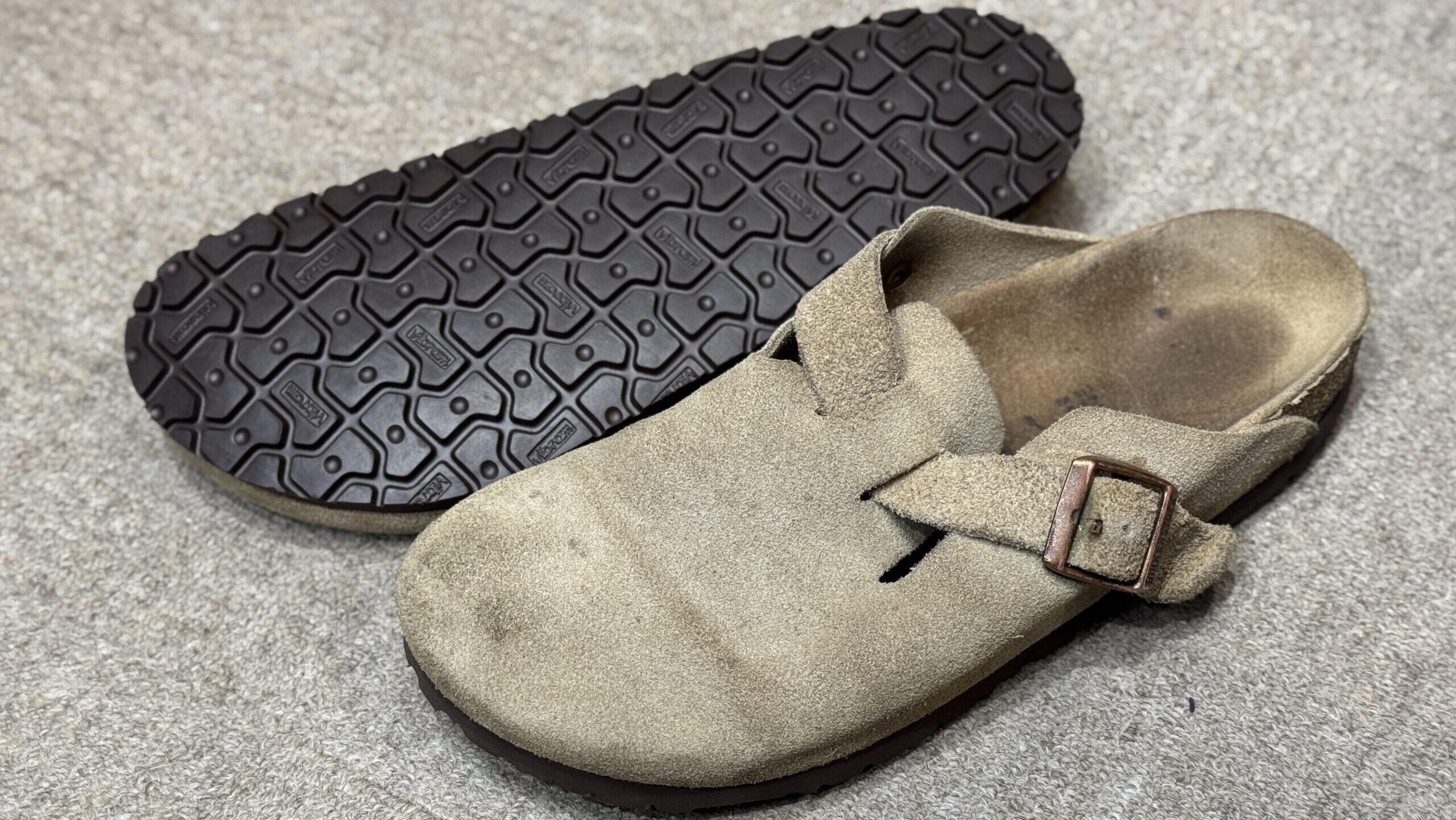 Vibramソールでオールソール修理後のビルケンシュトック ボストン