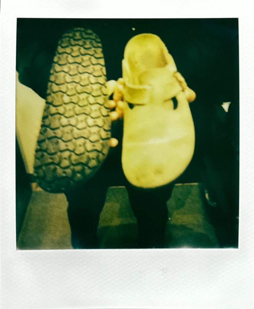 ポラロイドで撮影したビルケンシュトック ボストンの表裏が並ぶ一枚