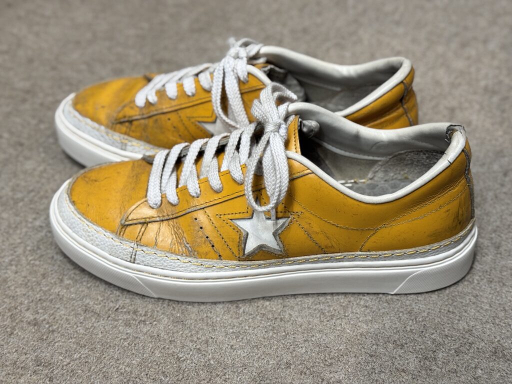 レザー巻きとvibram705Cカップソールで仕立て直したCONVERSE ワンスターの横顔